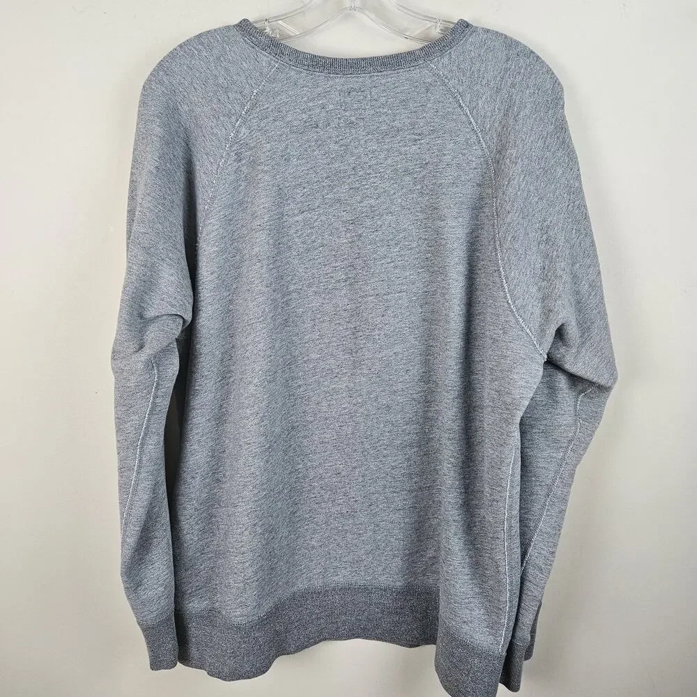 J Crew Vintage Sweatshirt Mens Large Heather Gray Fleece Crewneck Pullover 90s